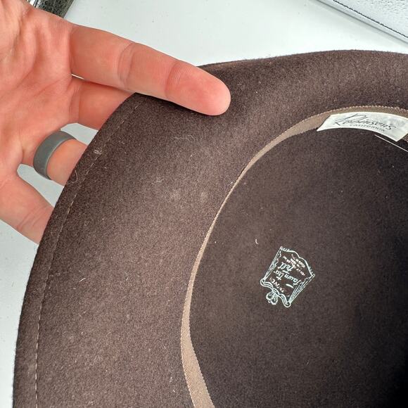 Vintage Robinson’s California Hat Womens Size 22 Brown Fawn Tra Felt Wool - Picture 8 of 12